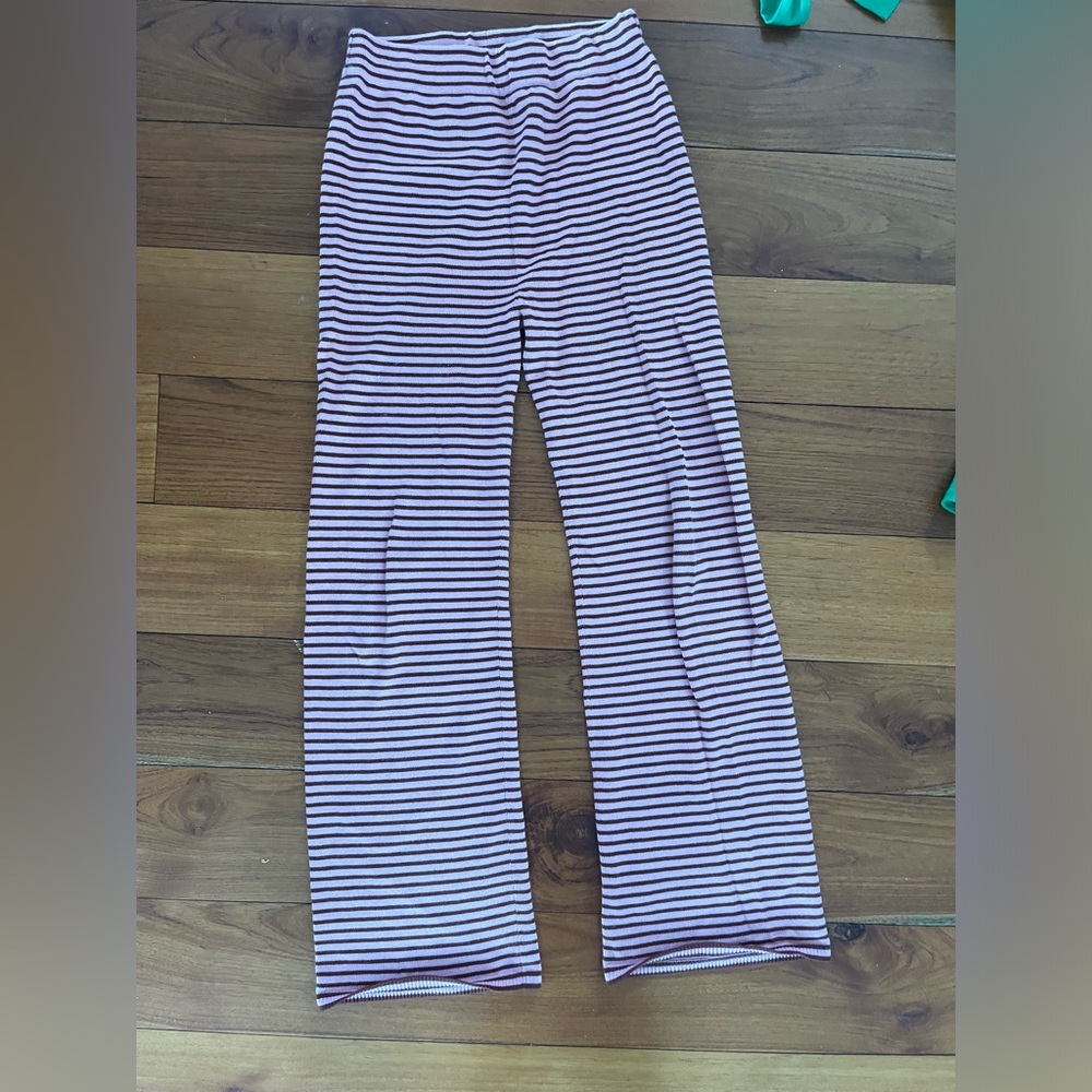 Misha & Puff - Adult Baby Stripes Pant - rose/cocoa XS NWT knit pants